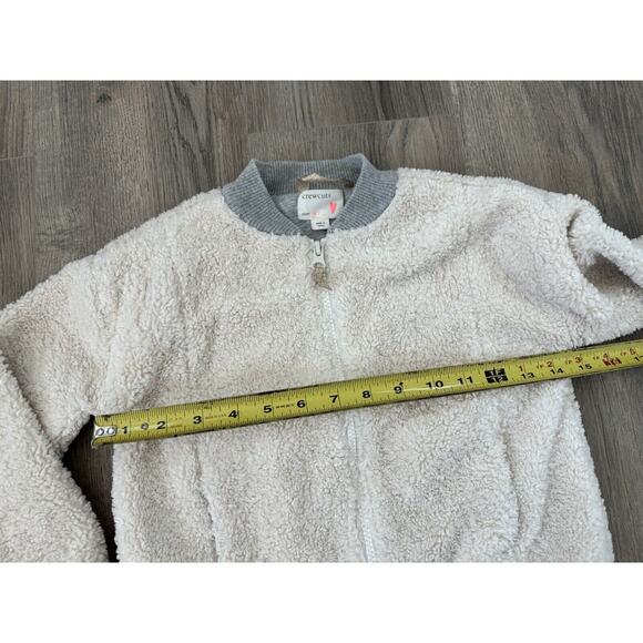 Crewcuts Jacket Girls 6 7 years Sherpa Teddy Coat Cream Gray - Picture 3 of 9